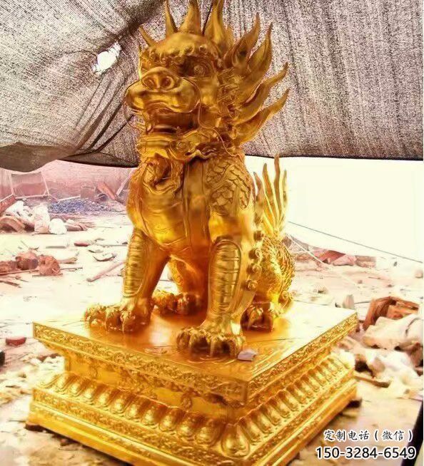 房地产麒麟雕塑，仿古动漫雕塑，喷砂制造
