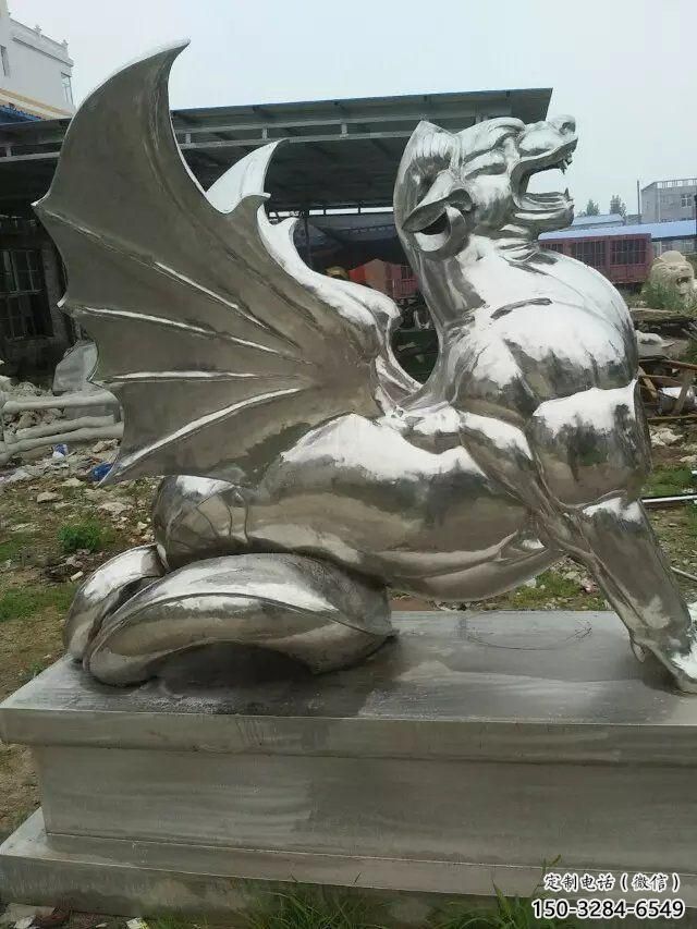 广场麒麟雕塑，卡通水景雕塑，抽象效果