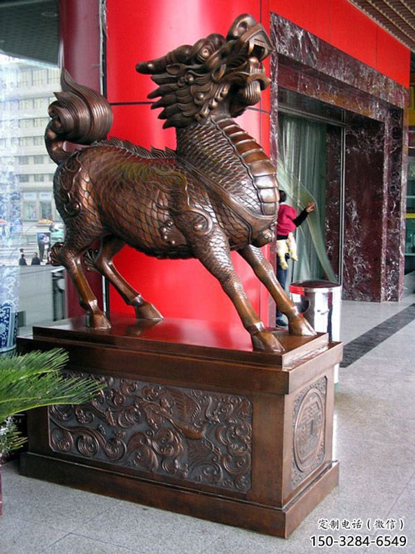 农村麒麟雕塑，镂空海洋雕塑，抽象效果