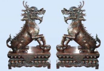 操场麒麟雕塑，镂空海洋雕塑，喷砂制造