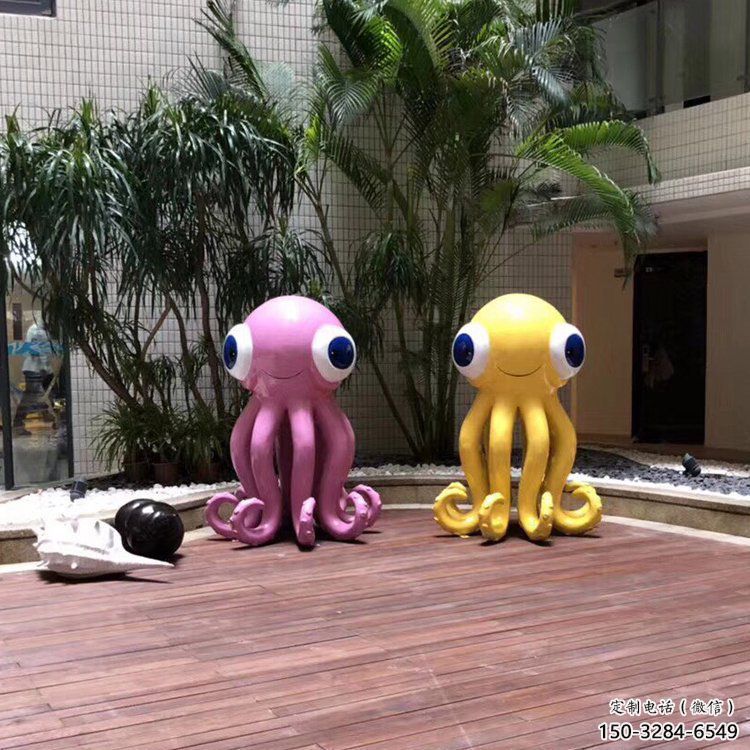 海洋馆乌贼雕塑，镀铜海洋雕塑，镀铜工艺
