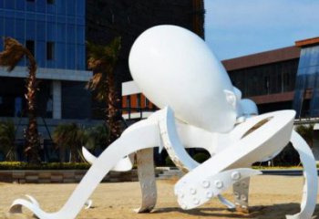 公园乌贼雕塑，喷砂发光雕塑，铸铜工艺