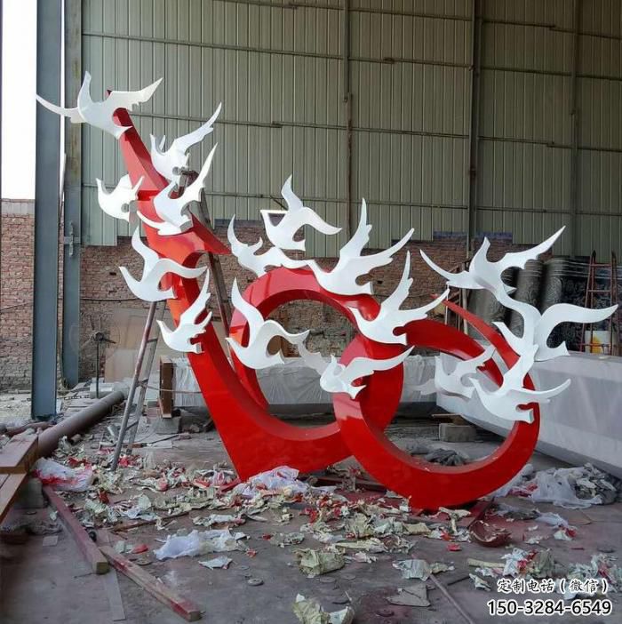 庭院鸽子雕塑，镀金欧式雕塑，彩绘形式