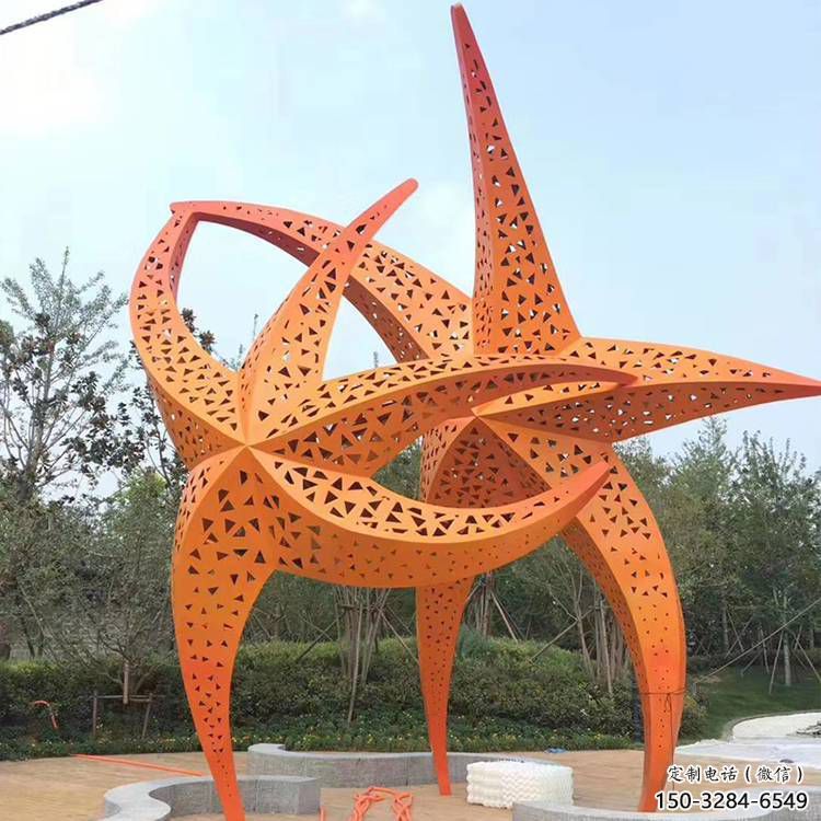 操场海星雕塑，仿真海洋雕塑，喷砂制造