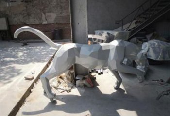 售楼部猎豹雕塑，喷砂发光雕塑，彩绘题材