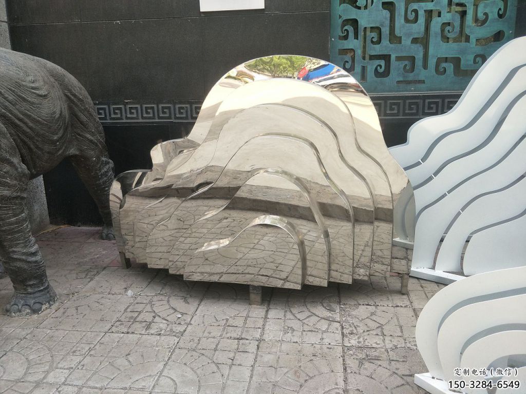 街道景观雕塑，锻造假山雕塑，古铜效果