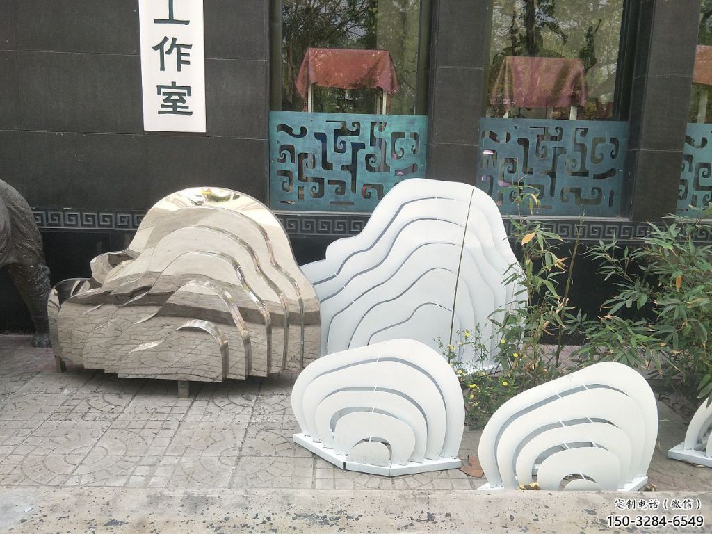 售楼部景观雕塑，喷砂发光雕塑，烤漆题材