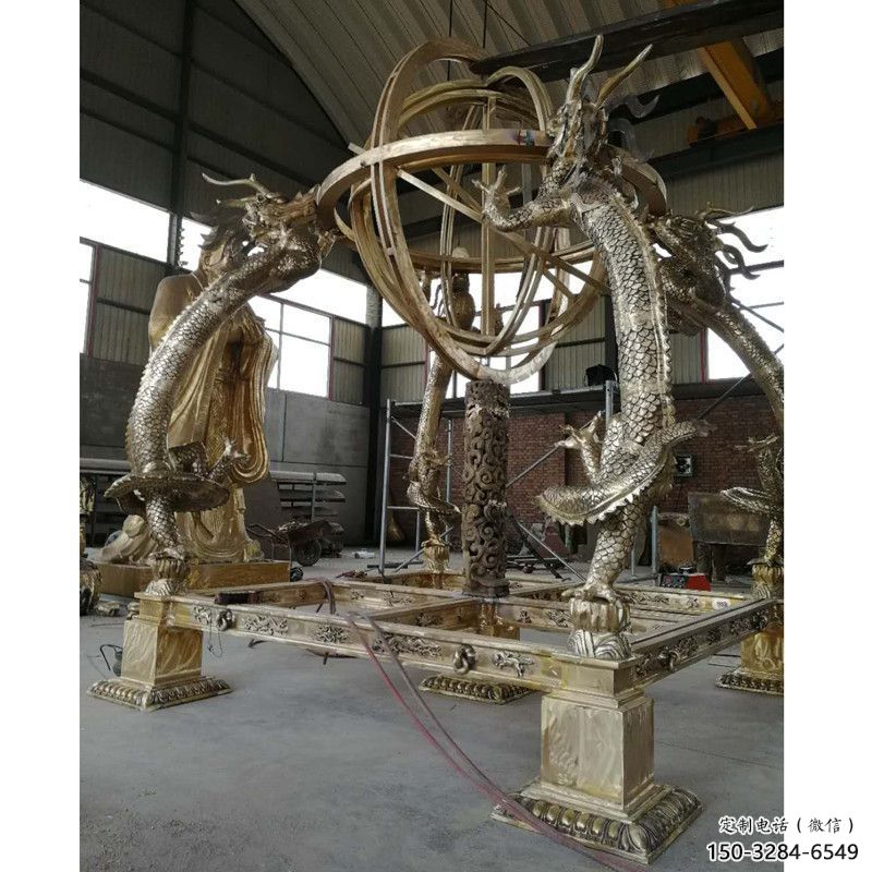 公园浑天仪雕塑，喷砂发光雕塑，锻造工艺