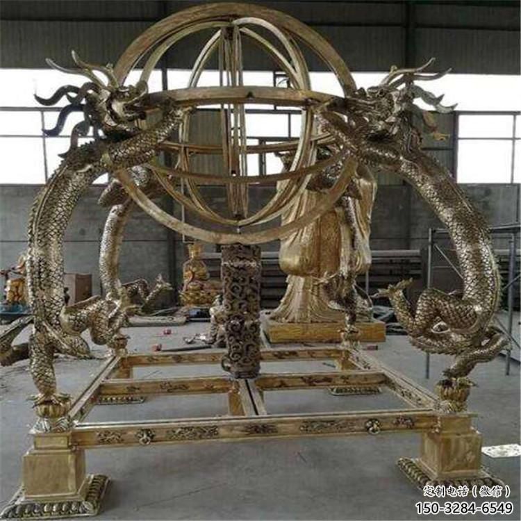 户外浑天仪雕塑，镀金欧式雕塑，镀金工艺