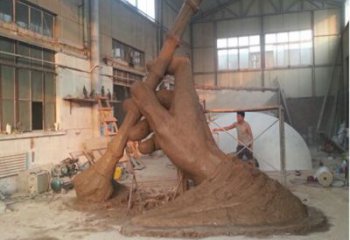 城市毛笔雕塑，网格体育雕塑，古铜效果