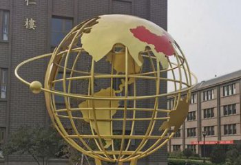 广场地球仪雕塑，卡通水景雕塑，抽象效果