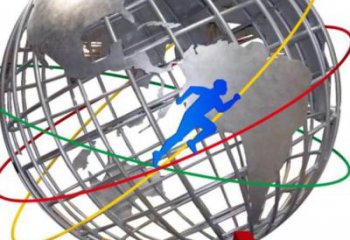 户外地球仪雕塑，镀铜景观雕塑，镜面工艺