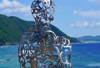 农村字母人物雕塑，镂空景观雕塑，抽象效果