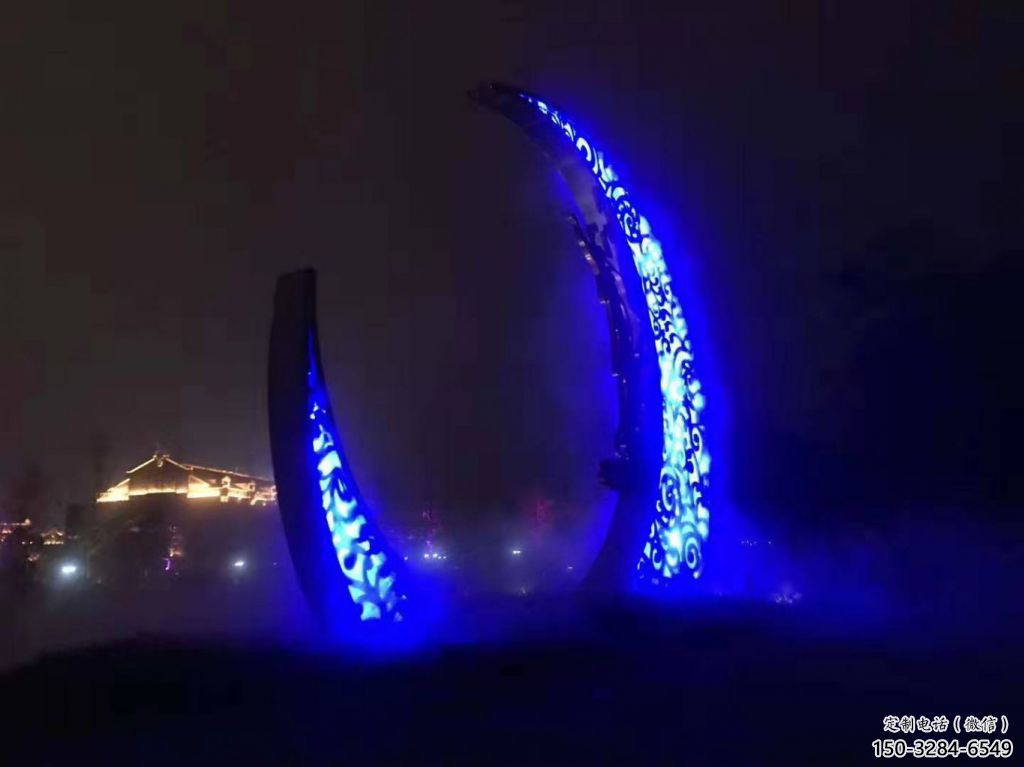 房地产月亮雕塑，仿古景观雕塑，喷砂制造