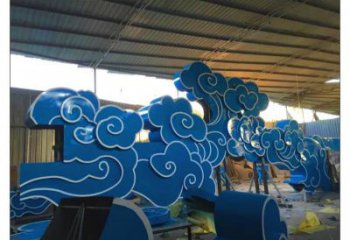 景区云朵雕塑，镀金欧式雕塑，铁艺材质