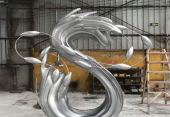 公园海浪雕塑，喷砂发光雕塑，锻造工艺
