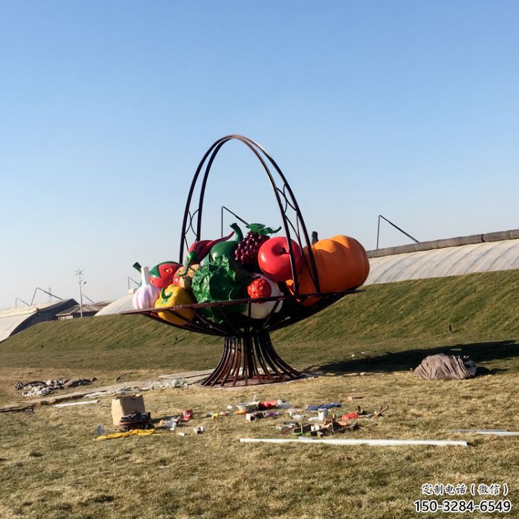 公园花篮雕塑，喷砂发光雕塑，锻造工艺