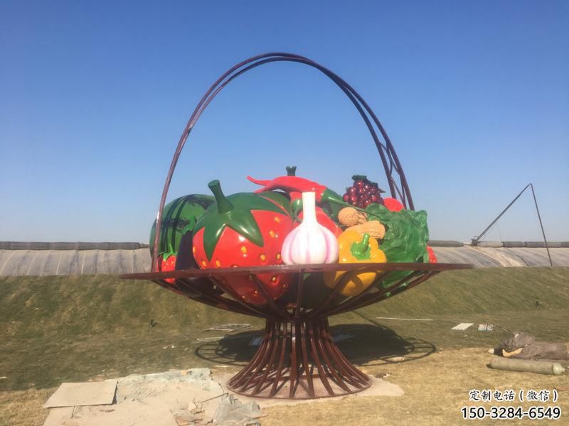 美陈花篮雕塑，镀铜景观雕塑，镀铜工艺