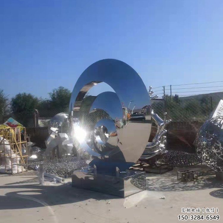 公园圆环雕塑，喷砂发光雕塑，锻造工艺