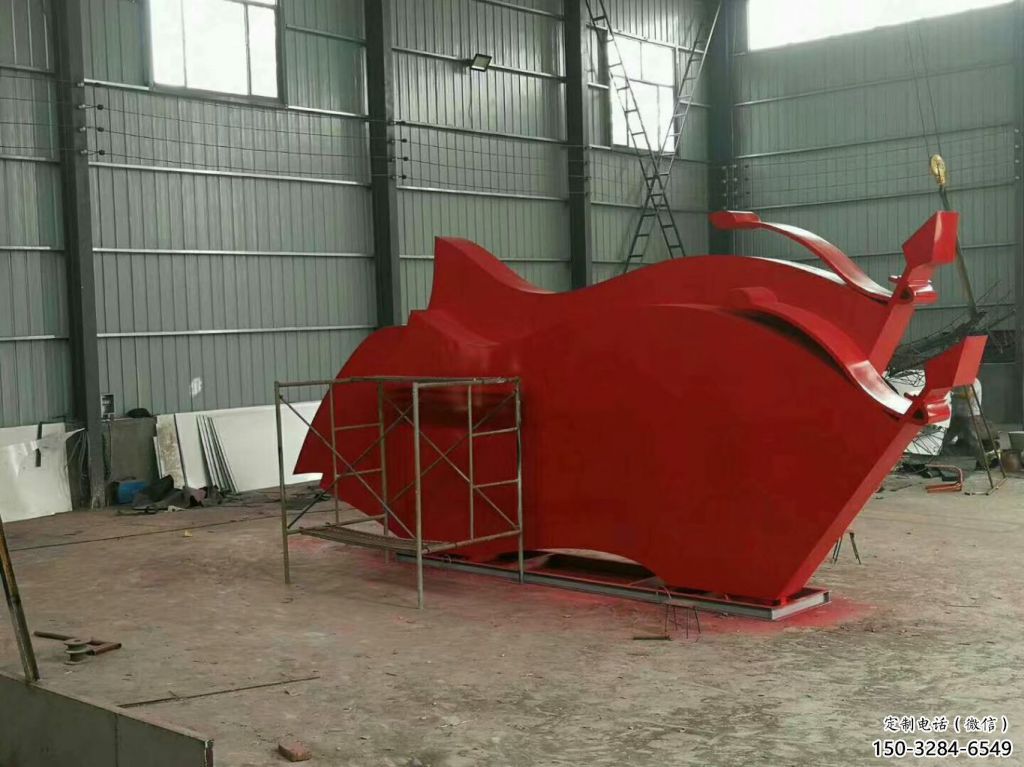 庭院党徽雕塑，户外革命雕塑，烤漆形式