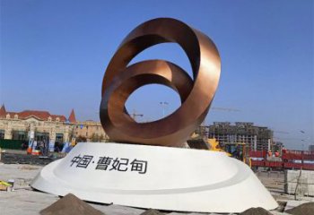 户外圆环雕塑，烤漆欧式雕塑，抽象工艺