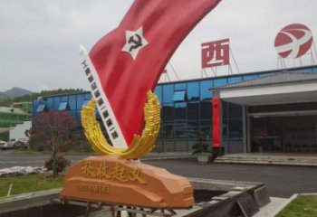 党徽雕塑，革命党建雕塑，党建摆件