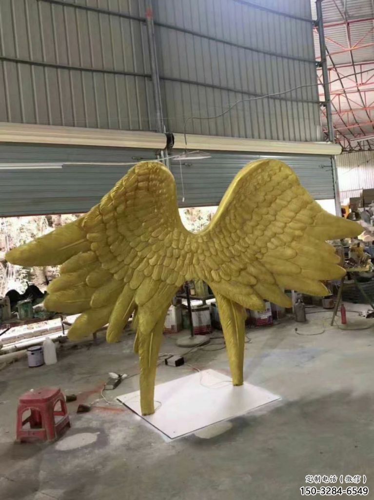 翅膀雕塑，镂空景观雕塑，抽象效果