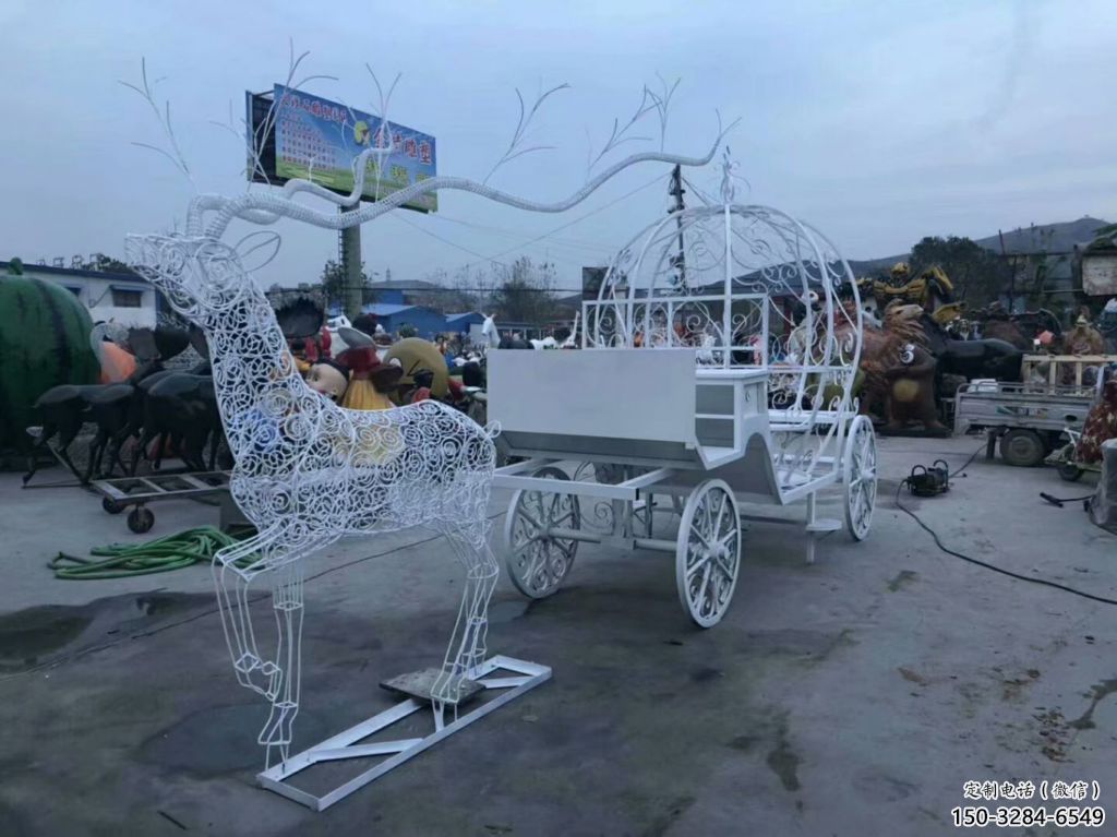 镂空欧式马车雕塑效果图 镂空欧式马车雕塑效果图