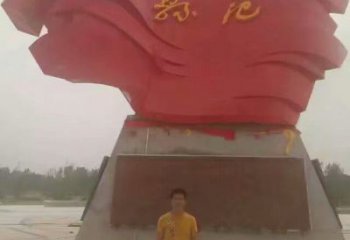 旗帜雕塑，革命党建雕塑，革命摆件