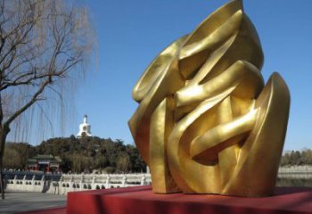 景观馆福字雕塑，镀铜景观雕塑，镀铜工艺