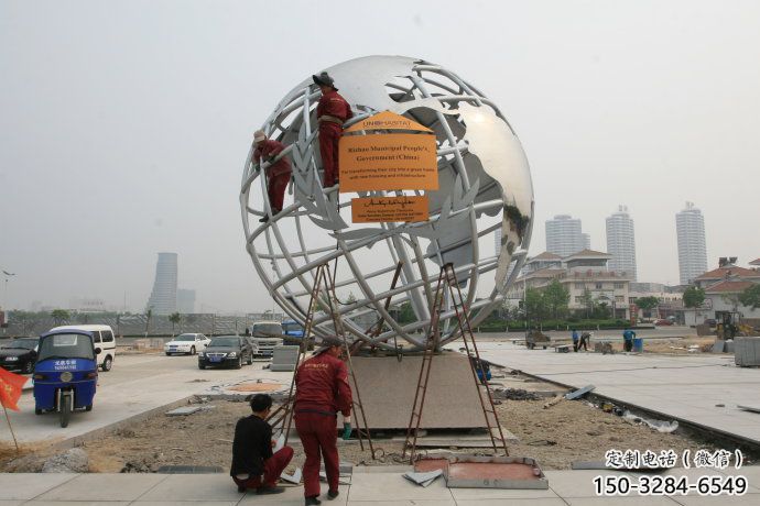 住宅小区地球雕塑 哑光景观摆件 公园雕塑 住宅小区地球雕塑 哑光景观摆件 公园雕塑