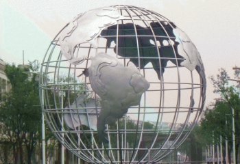 广场地球雕塑 抽象景观小品 烤漆雕塑
