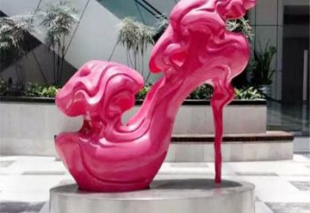 彩绘高跟鞋雕塑 悬空餐饮店摆件 街头雕塑