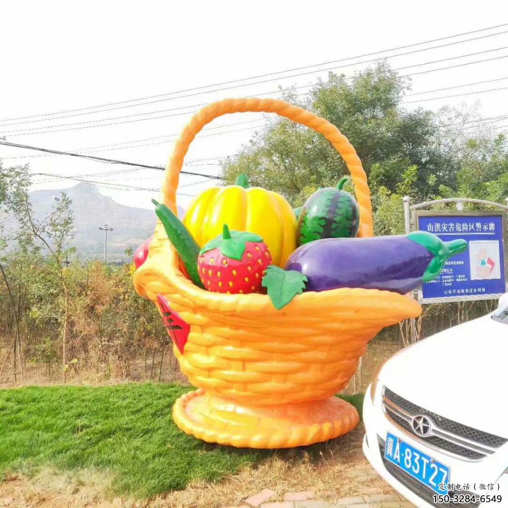 住宅小区果篮雕塑 哑光景观摆件 公园雕塑 住宅小区果篮雕塑 哑光景观摆件 公园雕塑