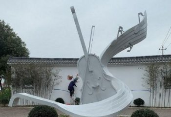 大型吉他雕塑 欧式步行街摆件 彩绘雕塑