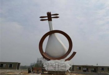 广场吉他雕塑 抽象景观小品 烤漆雕塑