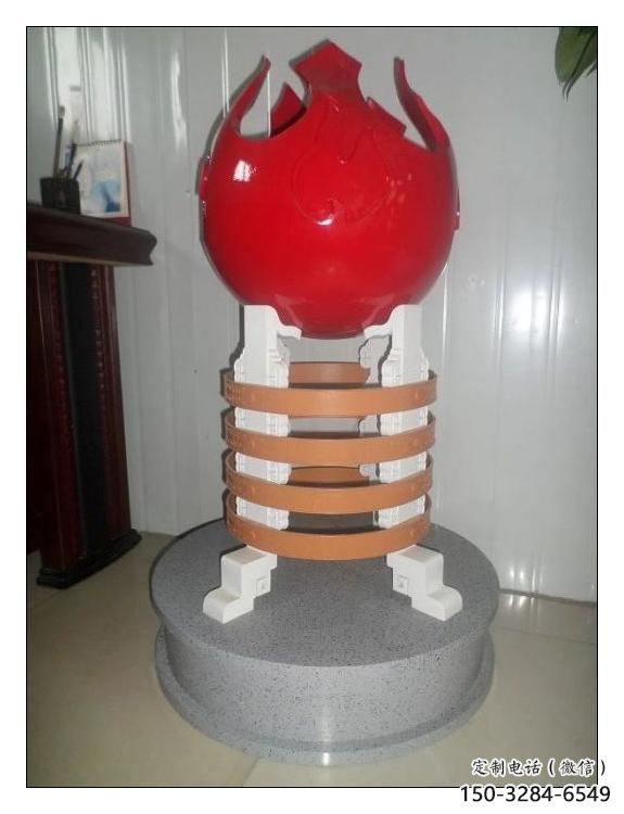 草地火炬雕塑 现代校园小品 大型雕塑