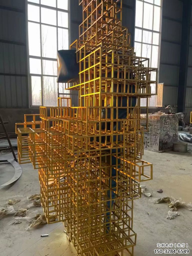 镂空魔方雕塑 喷水园林小品 住宅小区雕塑