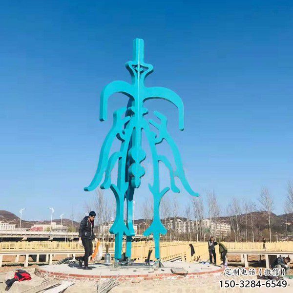 烤漆文字雕塑 钢管景观小品 室内雕塑