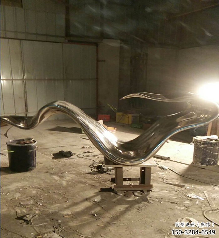 商业街飘带雕塑 烤漆摆件 彩绘雕塑