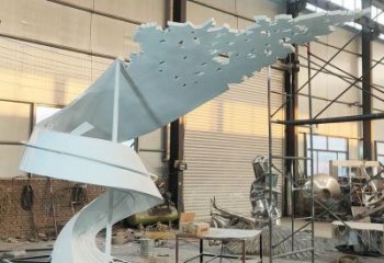 庭院飘带雕塑 公园草地小品 锻造雕塑