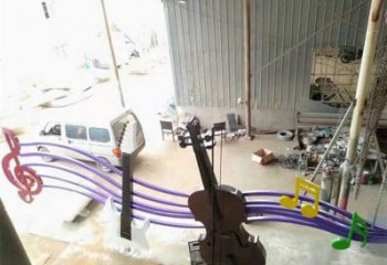 商业街音符雕塑 烤漆摆件 彩绘雕塑