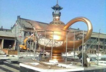 庭院酒壶雕塑 公园草地小品 锻造雕塑