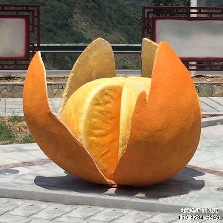 橙子雕塑 拉丝景观水果雕塑 步行街雕塑 橙子雕塑 拉丝景观水果雕塑 步行街雕塑