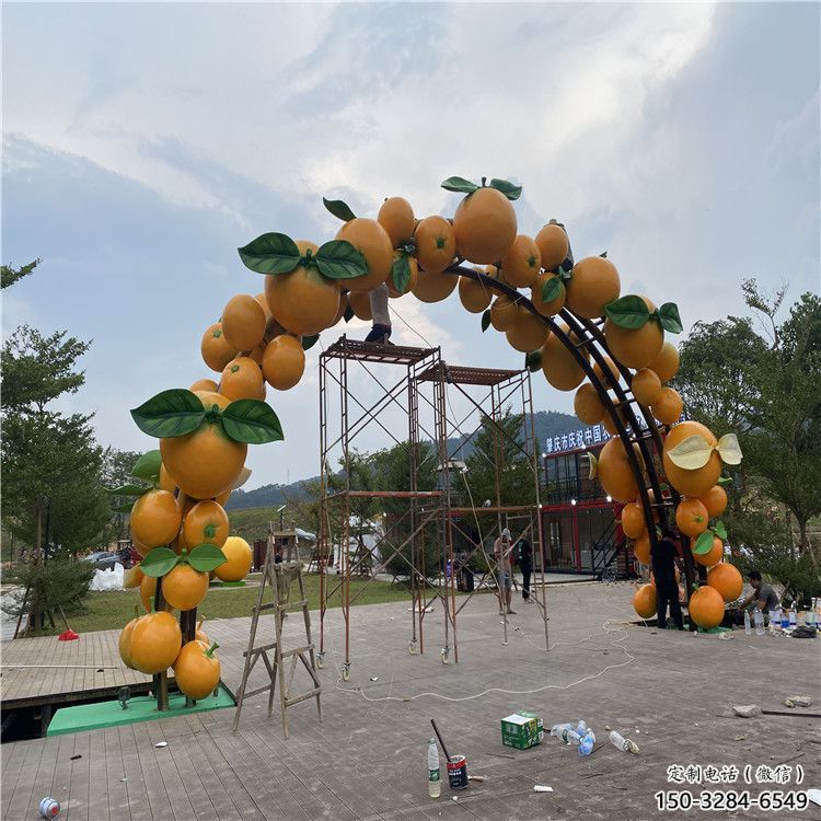 喷漆橙子雕塑 中式村口水果雕塑 草地雕塑 喷漆橙子雕塑 中式村口水果雕塑 草地雕塑