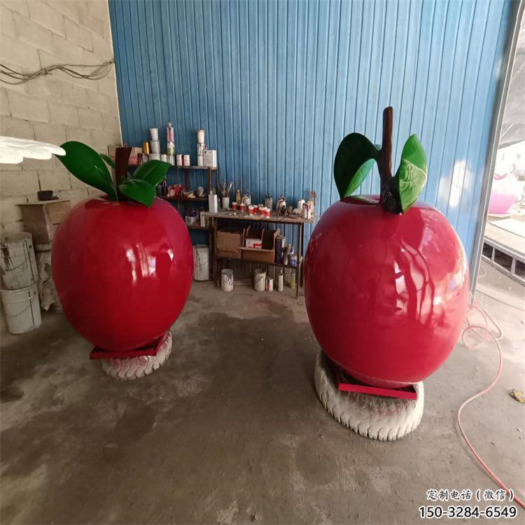 彩绘苹果雕塑 大型城市雕塑 商业街摆件