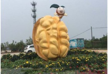 仿真核桃雕塑 店门口园林雕塑 水果小品