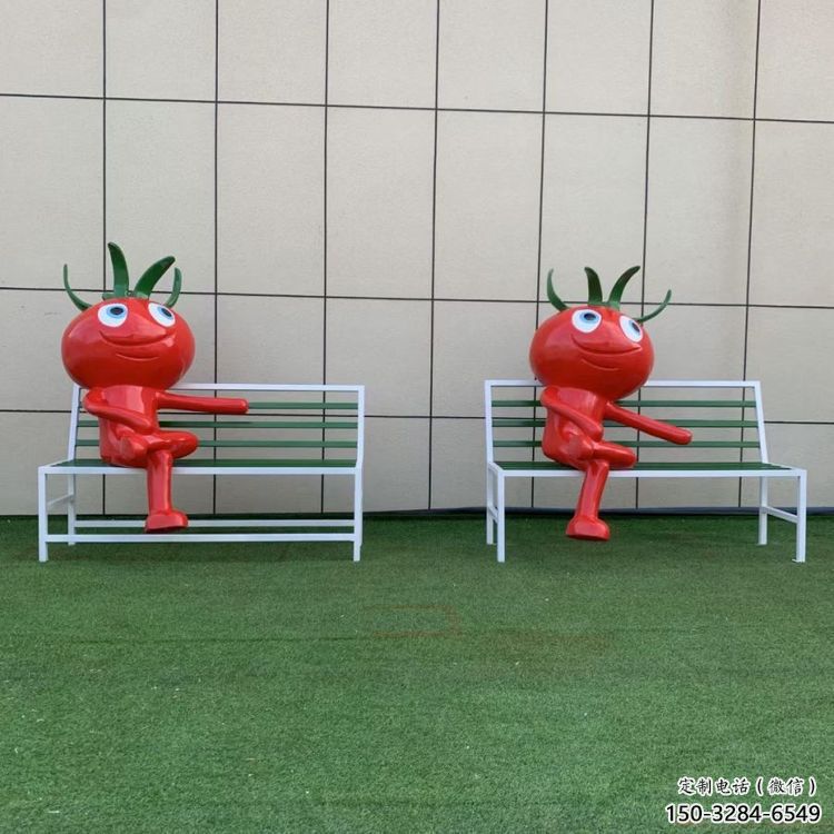 彩绘番茄雕塑 大型城市雕塑 商业街摆件 彩绘番茄雕塑 大型城市雕塑 商业街摆件
