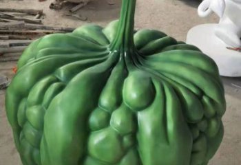 农村苦瓜雕塑 抽象艺术蔬菜雕塑 烤漆瓜果雕塑