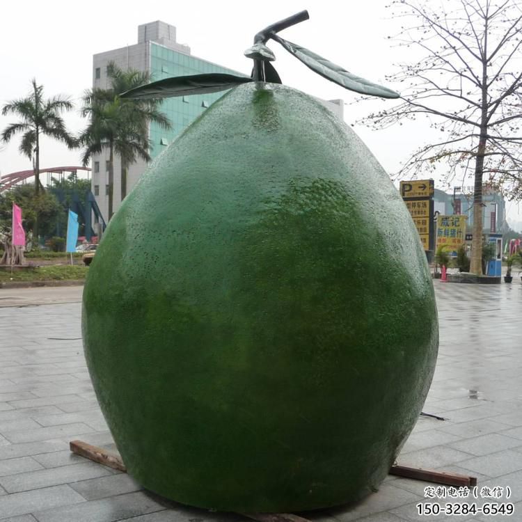 住宅小区柚子雕塑 仿真果蔬雕塑 公园水果雕塑